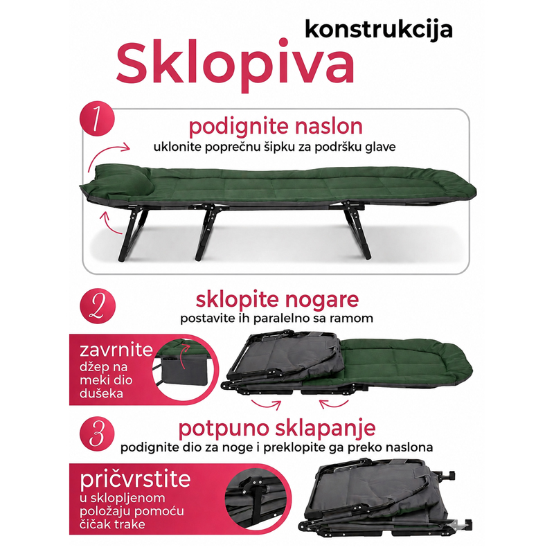 ProLine – Sklopivi krevet 198cm PLSK0015 - Image 5